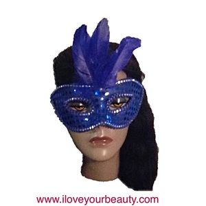 New Mardi Gras Masquerade Mask (Blue)